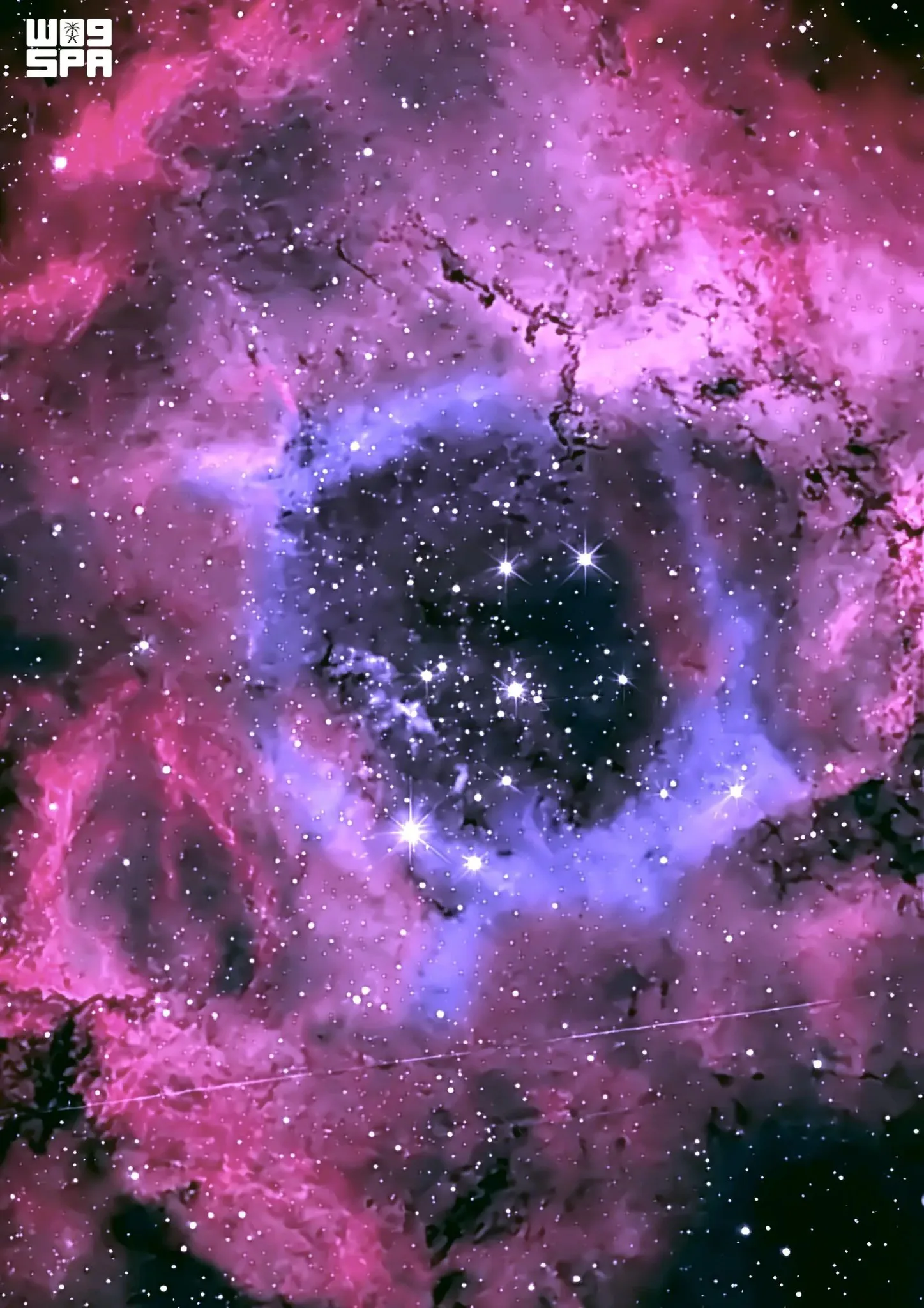 مرصد نور الفلك بالقصيم يوثّق سديم الوردة وعنقود NGC 2244