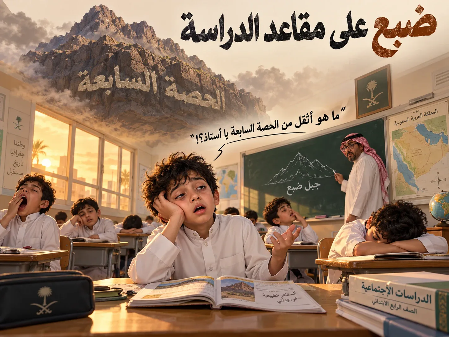 ضبع ... على مقاعد الدراسة!